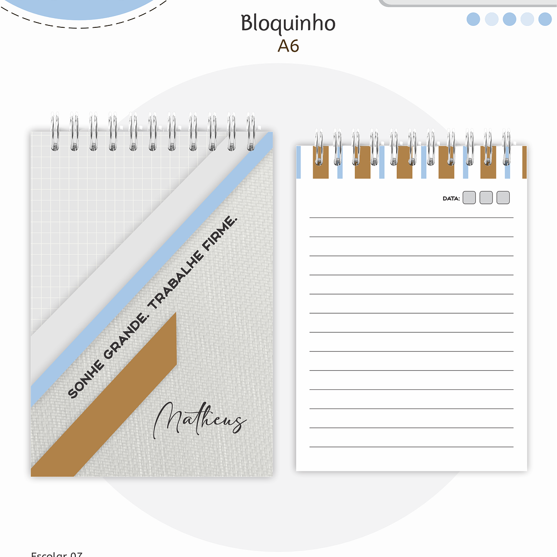 Arquivo Encadernação Kit Escolar - Pastel Menino 4