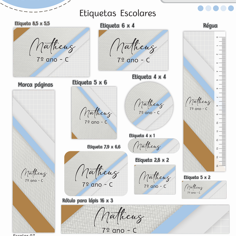 Arquivo Encadernação Kit Escolar - Pastel Menino 7