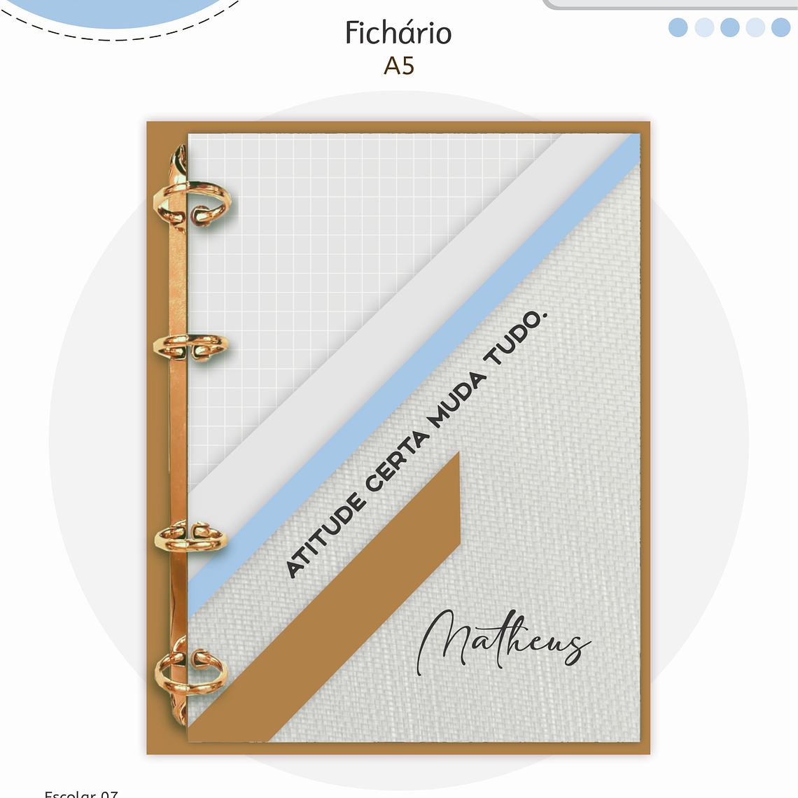 Arquivo Encadernação Kit Escolar - Pastel Menino 10