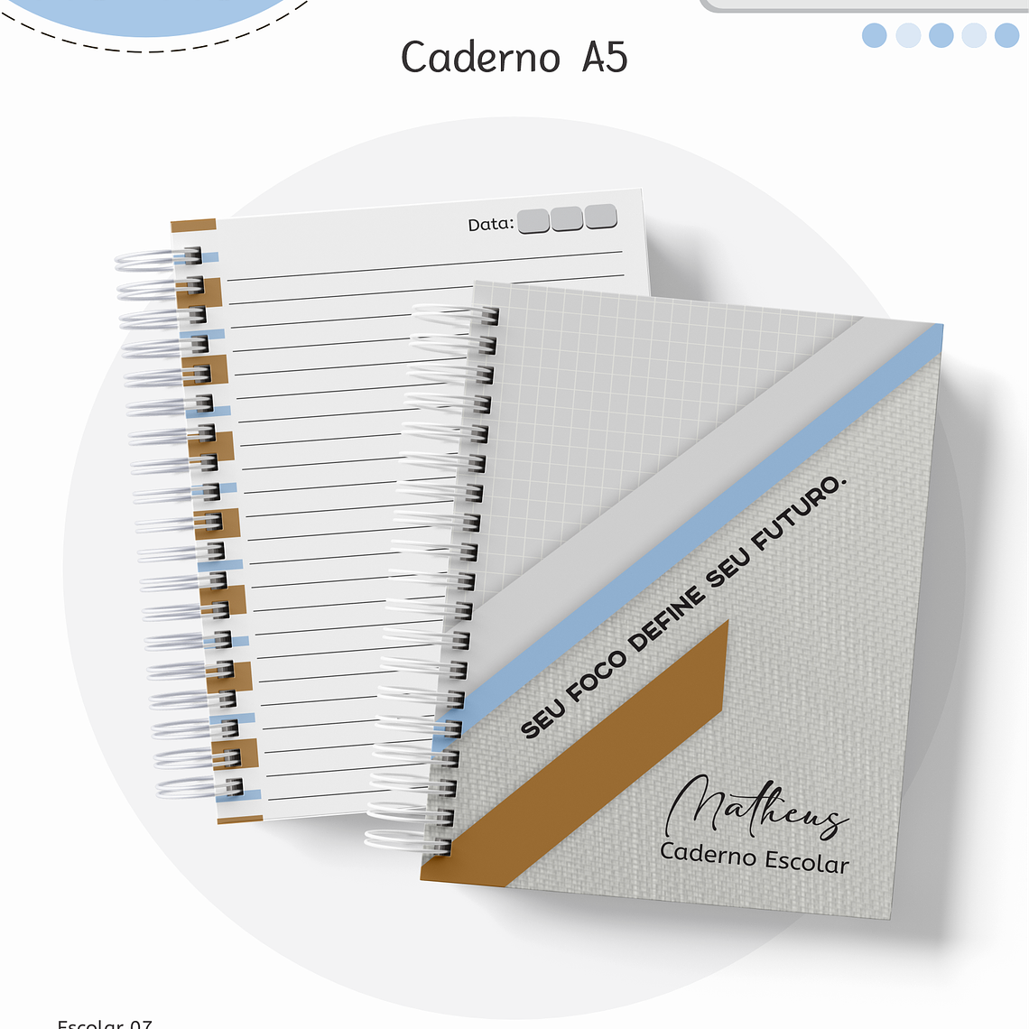 Arquivo Encadernação Kit Escolar - Pastel Menino 12