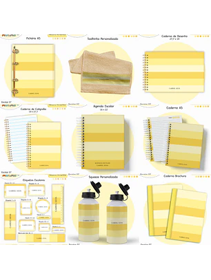 Arquivo Encadernação Kit Escolar - Amarelo Neutro