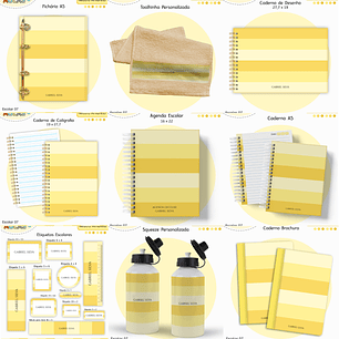 Arquivo Encadernação Kit Escolar - Amarelo Neutro