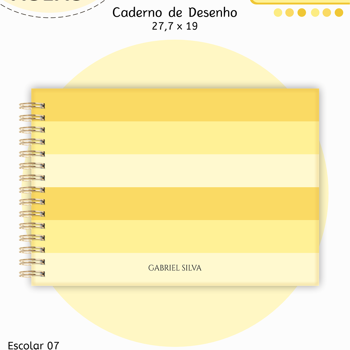 Arquivo Encadernação Kit Escolar - Amarelo Neutro 4