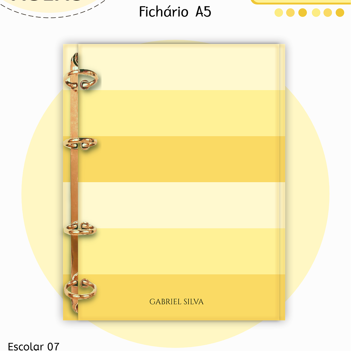 Arquivo Encadernação Kit Escolar - Amarelo Neutro 6