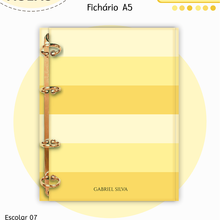 Arquivo Encadernação Kit Escolar - Amarelo Neutro 6