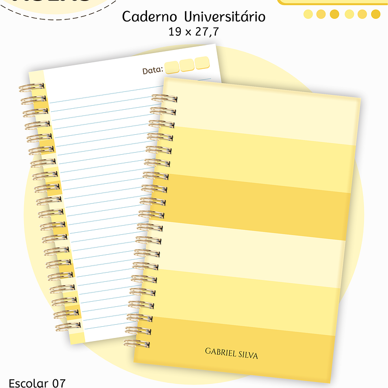 Arquivo Encadernação Kit Escolar - Amarelo Neutro 8