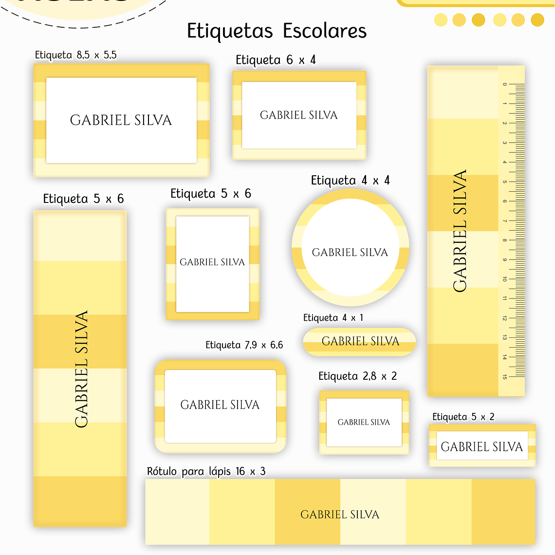 Arquivo Encadernação Kit Escolar - Amarelo Neutro 11