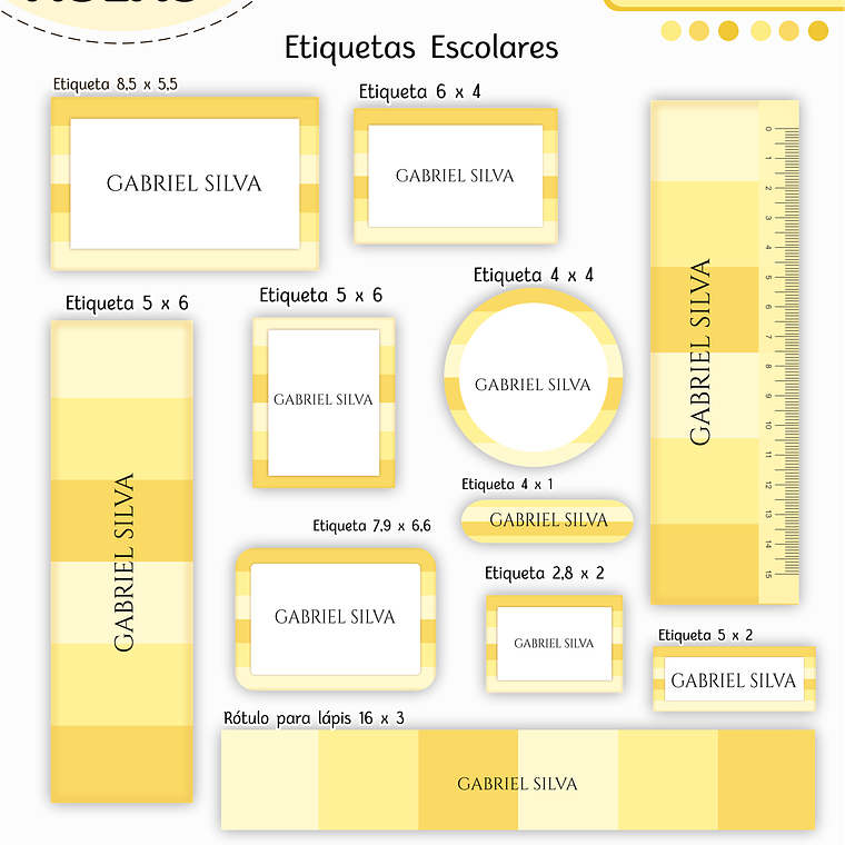 Arquivo Encadernação Kit Escolar - Amarelo Neutro 11