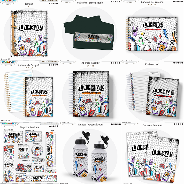 Arquivo Encadernação Kit Escolar - Teen Menino 1