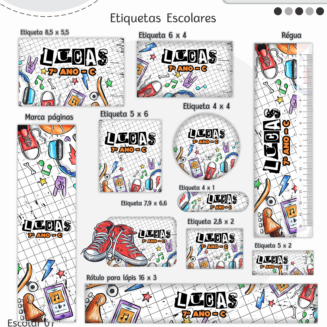 Arquivo Encadernação Kit Escolar - Teen Menino 13