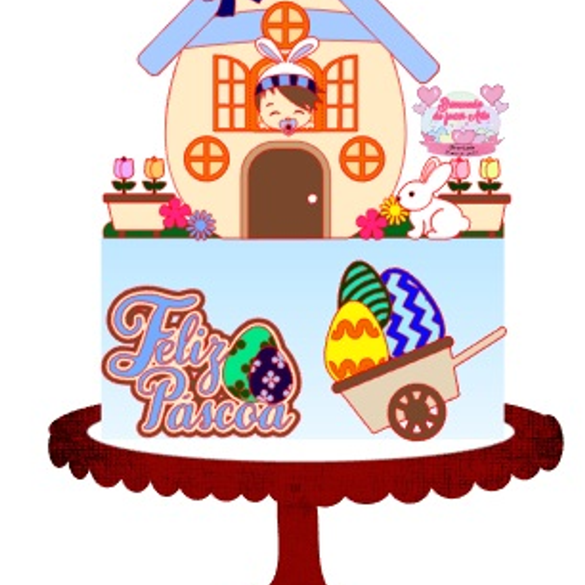 Arquivo Topo de Bolo Páscoa Casinha Azul baby 1