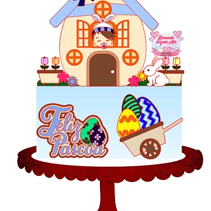 Arquivo Topo de Bolo Páscoa Casinha Azul baby