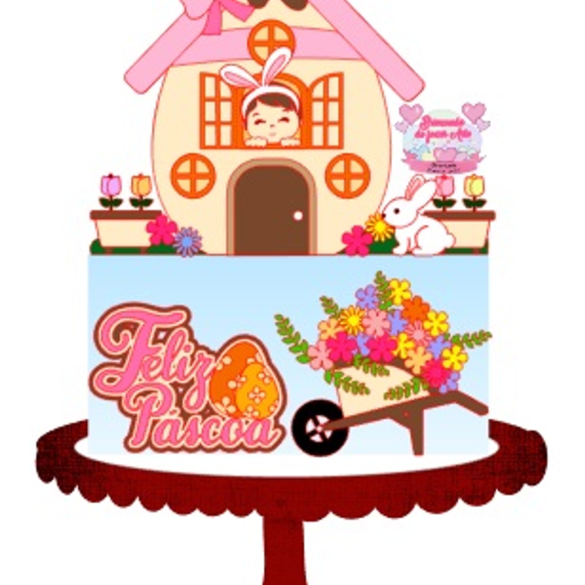 Arquivo Topo de Bolo Páscoa Casinha Rosa Baby 1