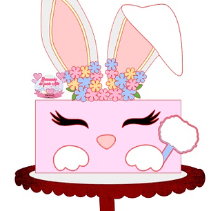 Arquivo Topo de Bolo Páscoa Coelho Rosa