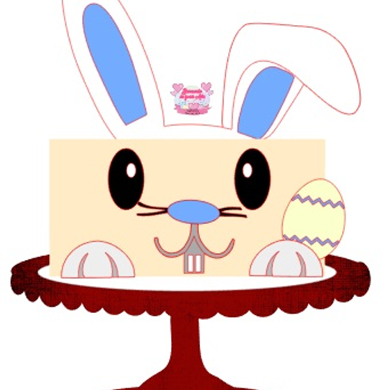 Arquivo Topo de Bolo Páscoa Coelho Azul 1