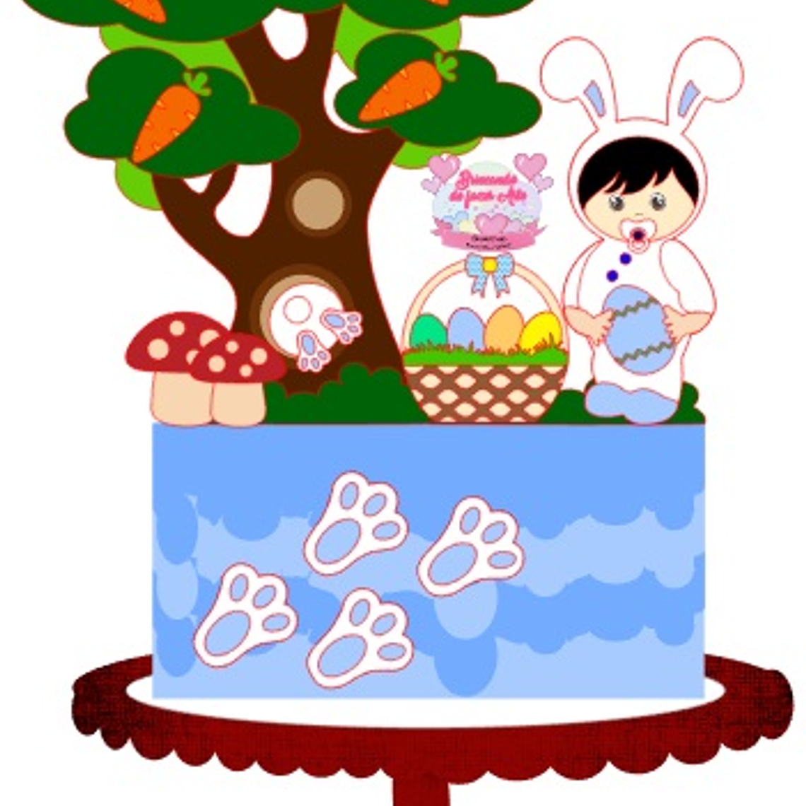 Arquivo Topo de Bolo Páscoa Baby Menino 1