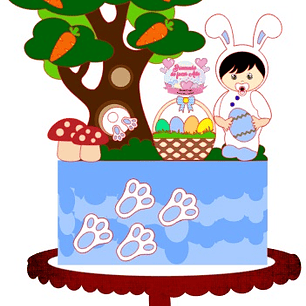 Arquivo Topo de Bolo Páscoa Baby Menino