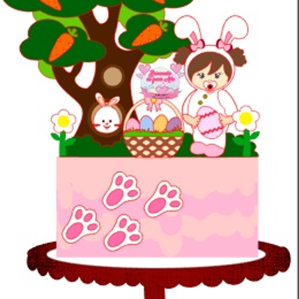 Arquivo Topo de Bolo Páscoa Baby Menina 1