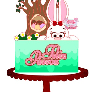 Arquivo Topo de Bolo Páscoa Árvore Menina
