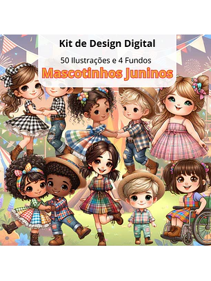 Kit Digital Mascotinhos Juninos