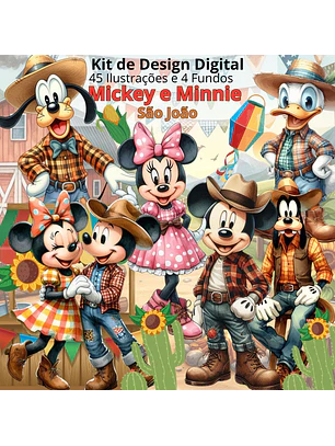 Kit Digital Mickey e Minnie São João