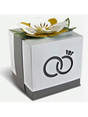 Arquivo de Corte Caixa Cubo Aliança Casamento
