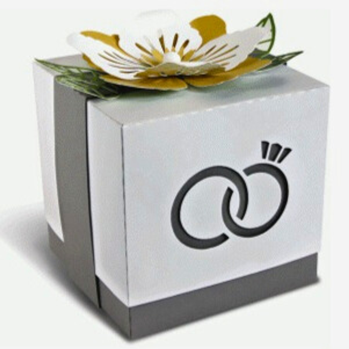 Arquivo de Corte Caixa Cubo Aliança Casamento 1