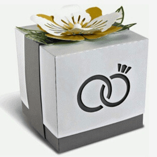 Arquivo de Corte Caixa Cubo Aliança Casamento