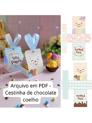 Arquivo Cestinha de Chocolate Coelho 