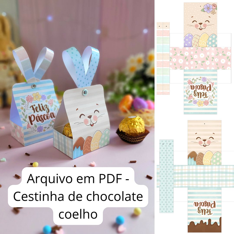 Arquivo Cestinha de Chocolate Coelho  1