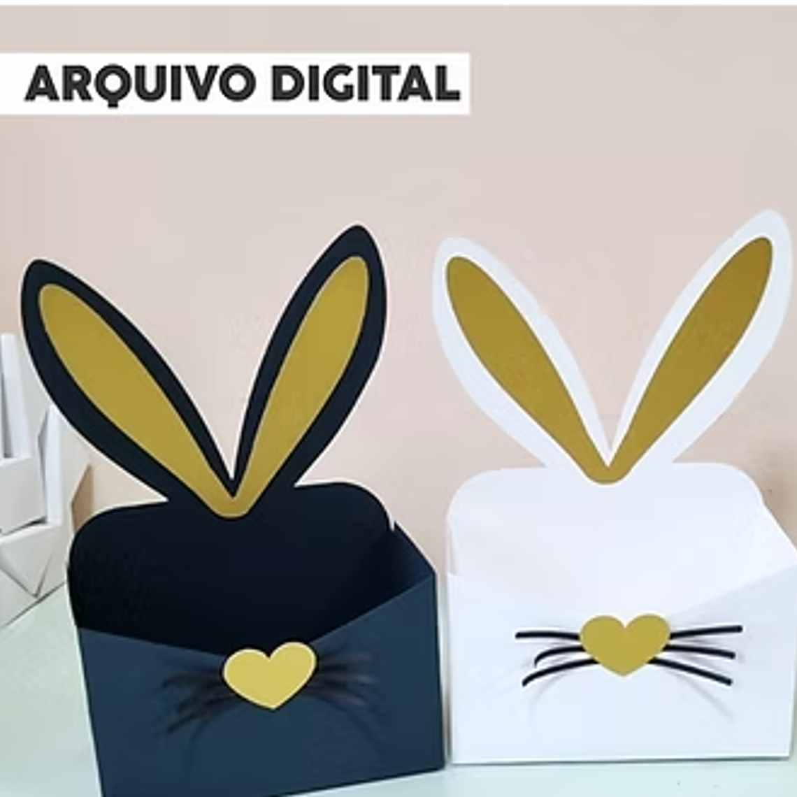Arquivo de Corte Caixa Envelope Coelho 1