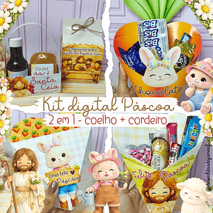 Kit digital Páscoa 2026 – Coelho e Cristão