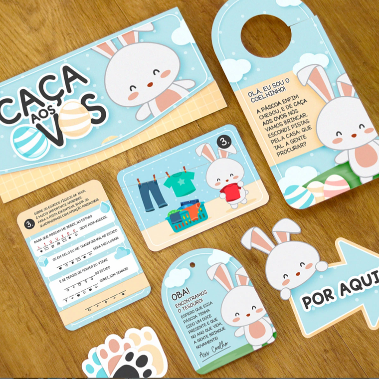 Arquivo Páscoa Kit Caça aos Ovos Coelho 1