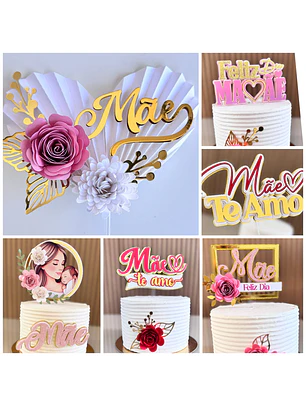 Arquivo Combo 12 topos de bolo dia das mães