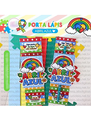 Arquivo Digital - Porta Lápis Autismo - Abril Azul 