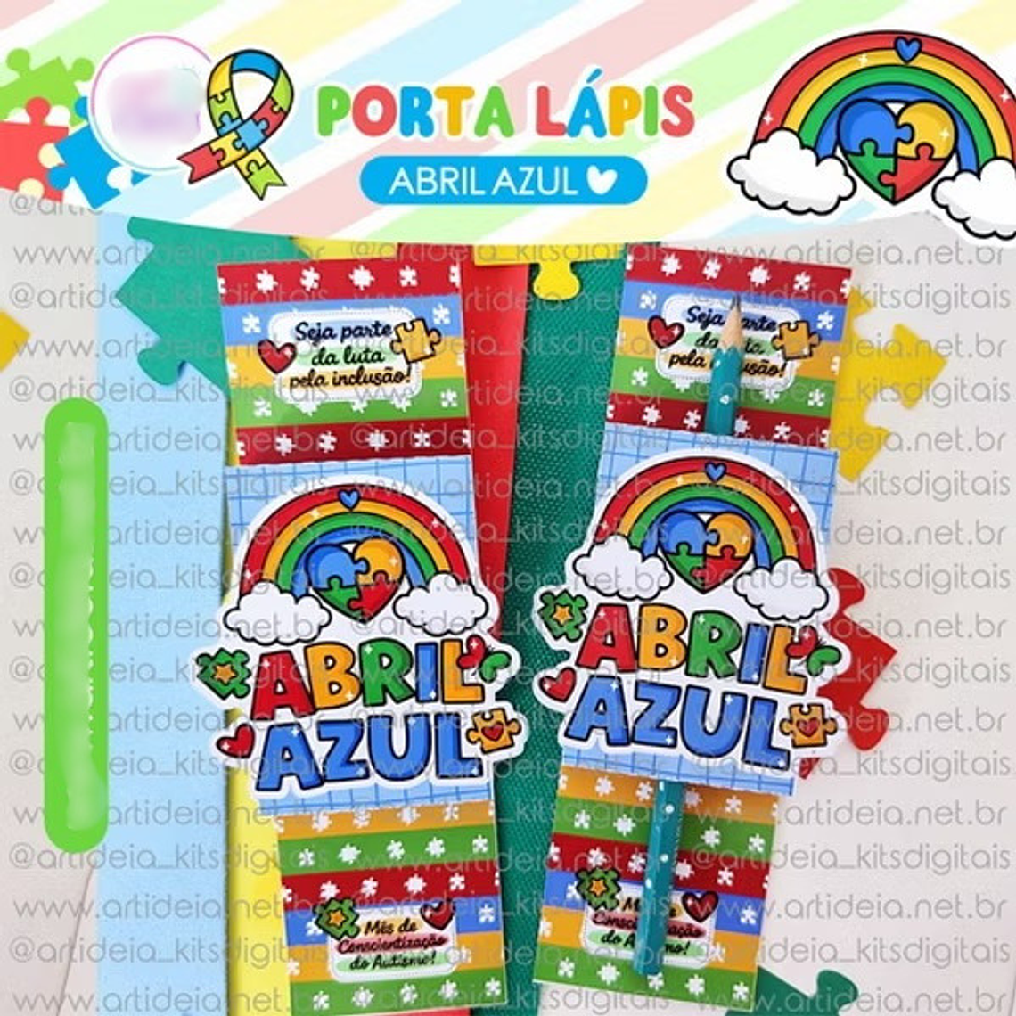 Arquivo Digital - Porta Lápis Autismo - Abril Azul  1