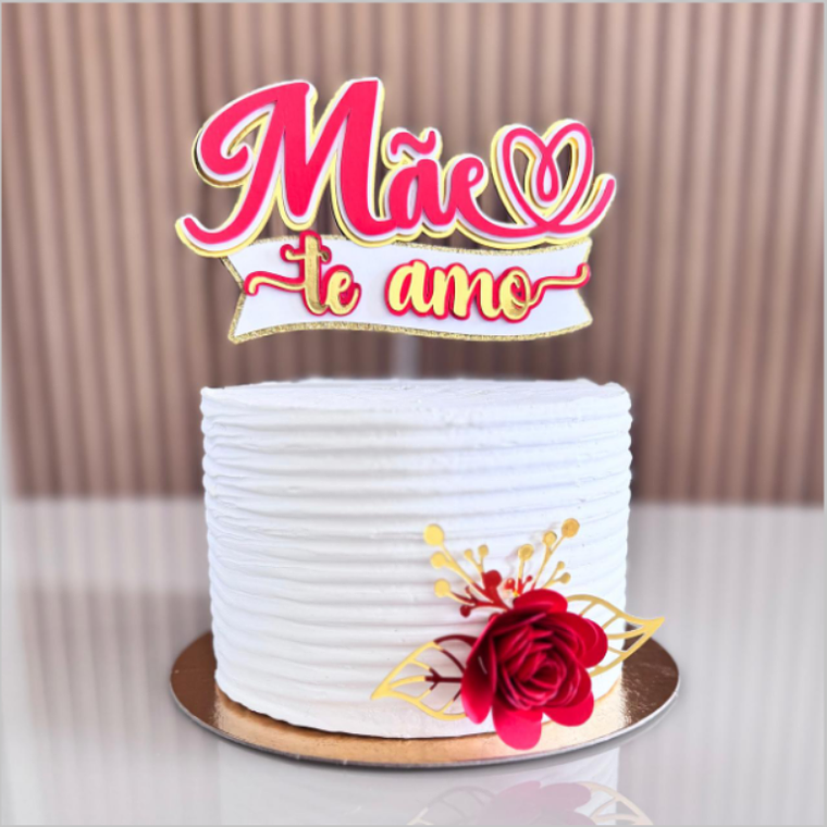 Arquivo Topo de Bolo Dia das Mães - Mãe te amo 1