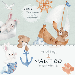 Kit Digital Náutico Pintado a mão 