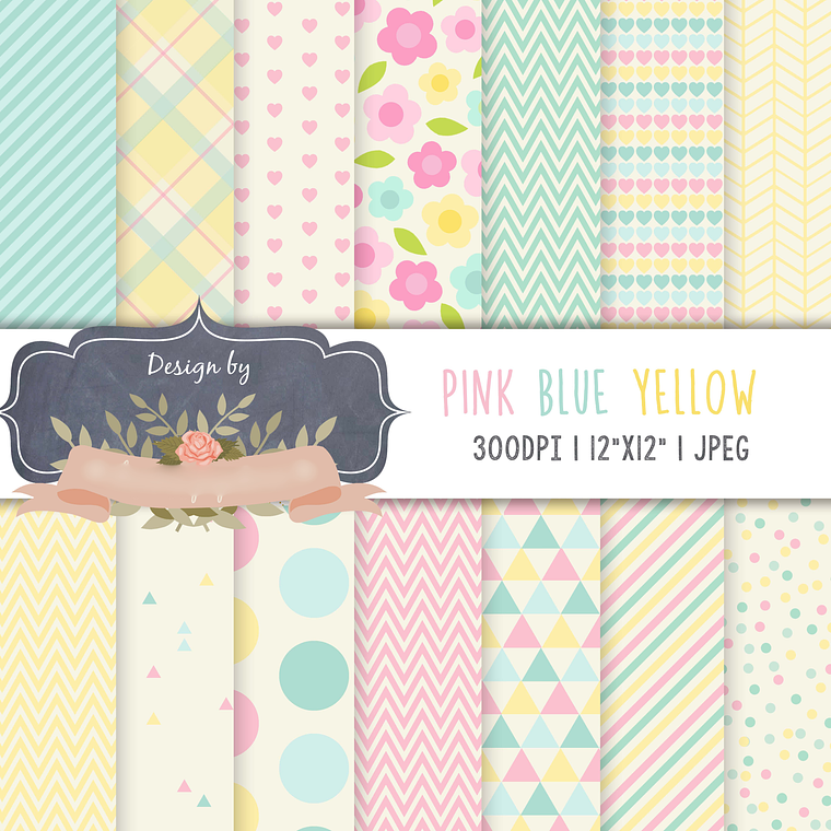 Papel Digital Floral Geométrico 1