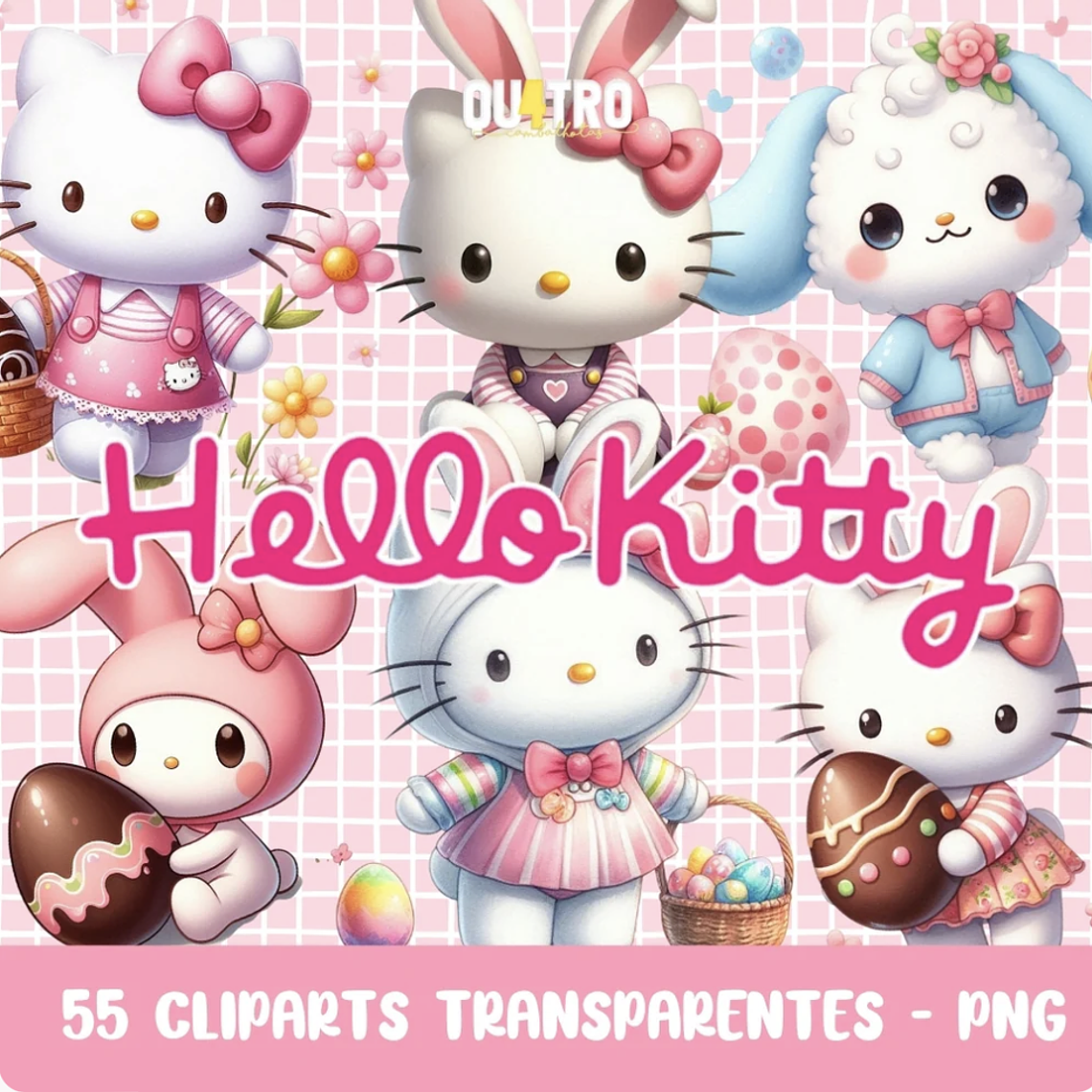 Kit Digital Hello Kitty Páscoa 1