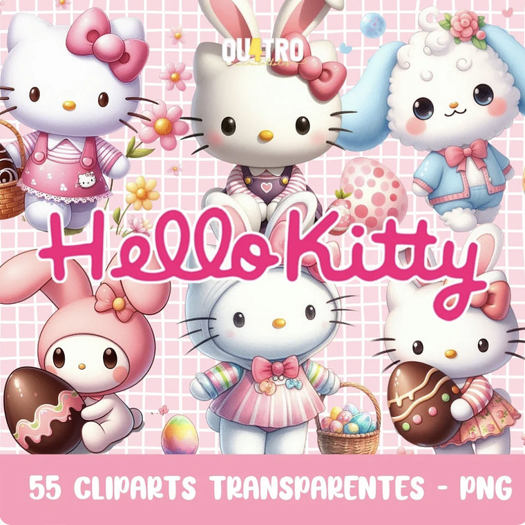 Kit Digital Hello Kitty Páscoa 1