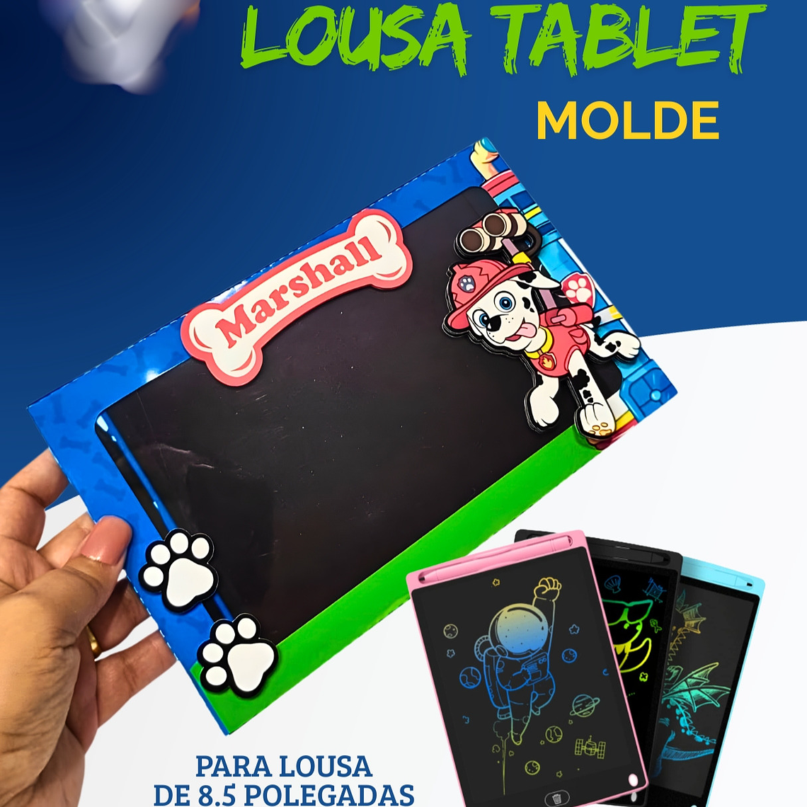 Arquivo de Corte Molde Lousa Tablet Patrulha Canina 1