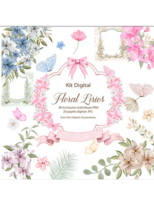 Kit Digital Floral Lírios