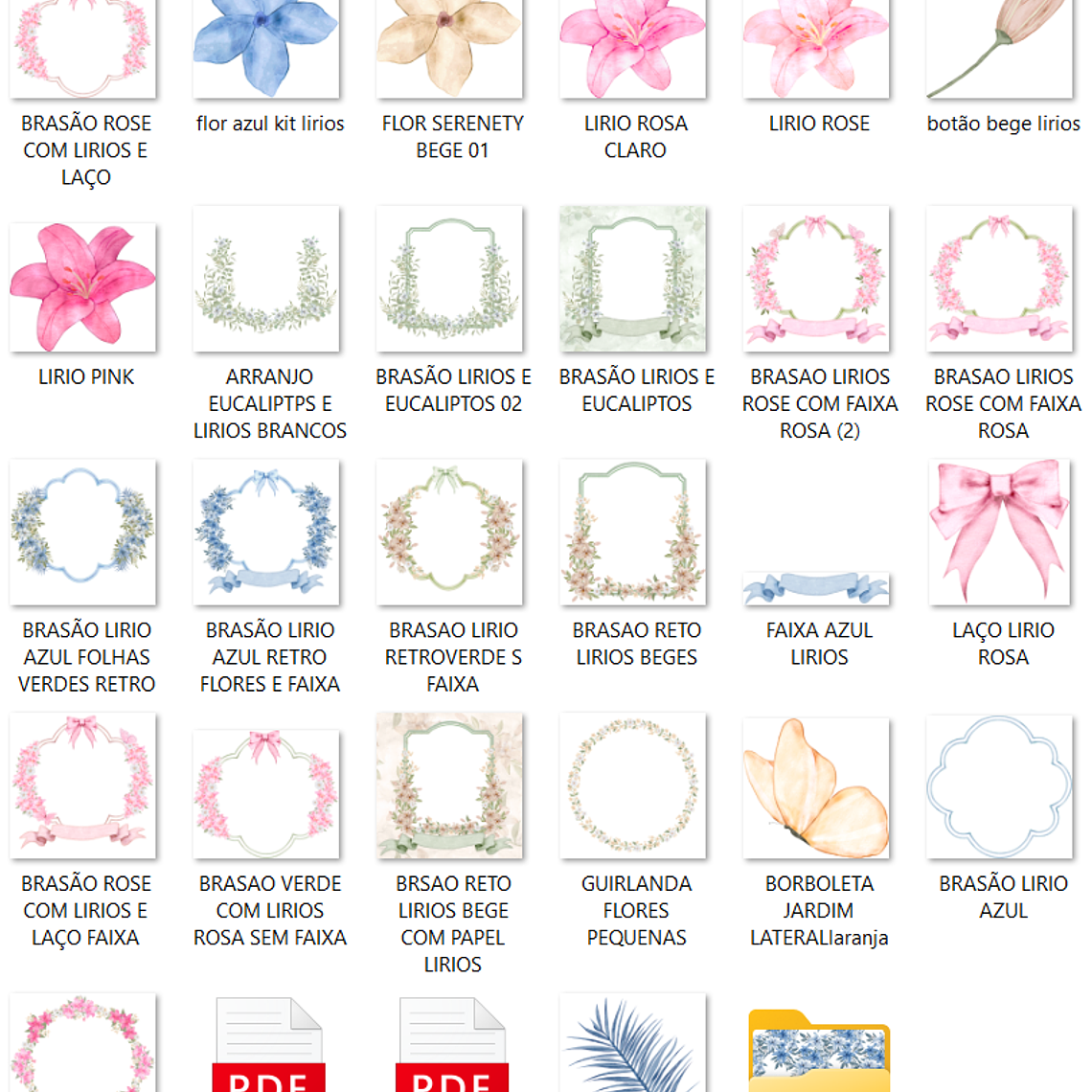 Kit Digital Floral Lírios 2