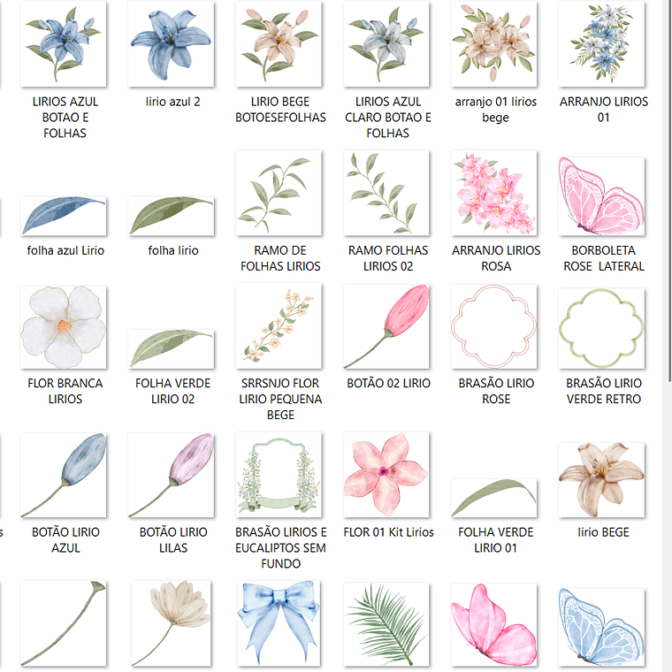 Kit Digital Floral Lírios 3