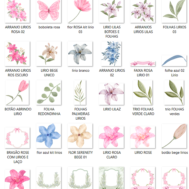 Kit Digital Floral Lírios 4