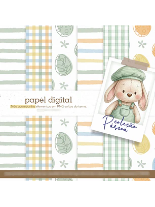 Kit Papéis Digitais Coleção Páscoa - Verde