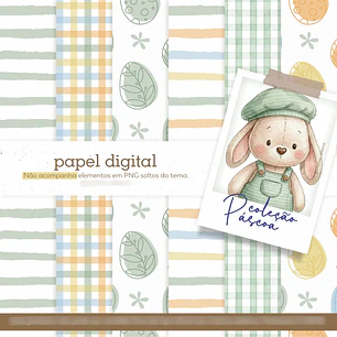 Kit Papéis Digitais Coleção Páscoa - Verde