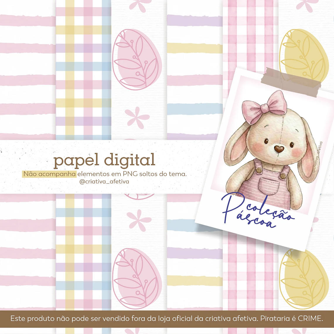 Kit Papéis Digitais Coleção Páscoa - Rosa 1