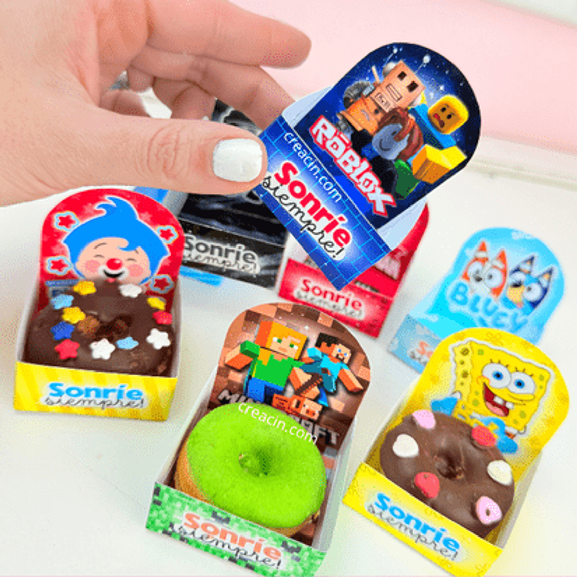 Arquivo de Corte Caixinha Cenário Mini Donuts 1